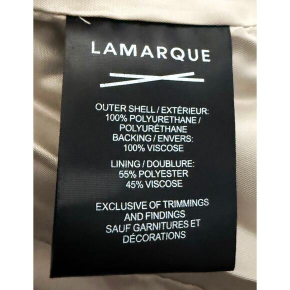 Lamarque Women's Katija Faux Leather Chic Cropped Coat Belted Waist Snap Closure - Picture 12 of 13